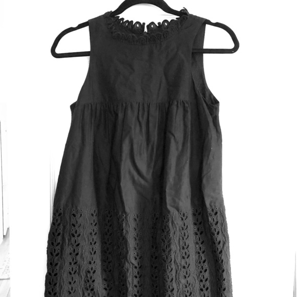 Anna Sui Black Eyelet Dress Size Small 